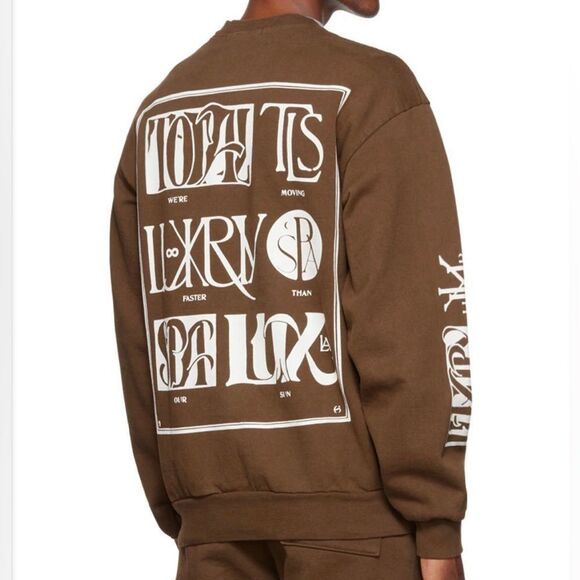 Total Luxury Spa Brown Monogram Sweatshirt size M - Picture 2 of 8
